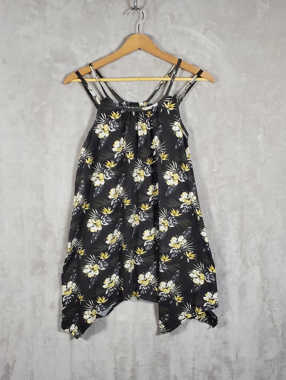 Melrose and Market Womens L Black Floral Romper Playsuit Boho Tropical Strappy
